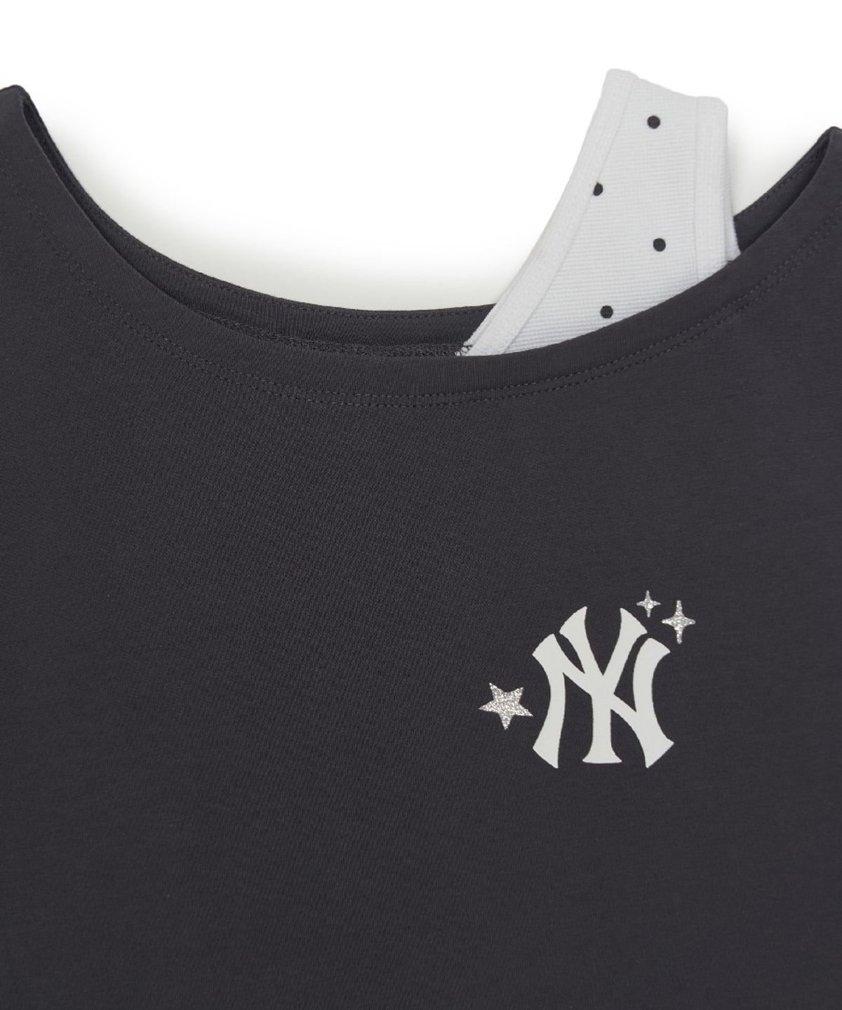 엠엘비 키즈(MLB KIDS) 스트릿 걸즈 나시 레이어드 티셔츠 NY (Charcoal Grey)