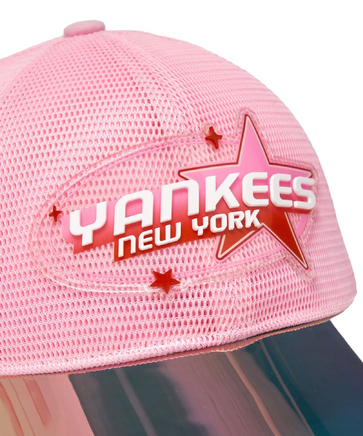 엠엘비 키즈(MLB KIDS) 미러 챙배색 올메쉬 볼캡 NY (Pink)