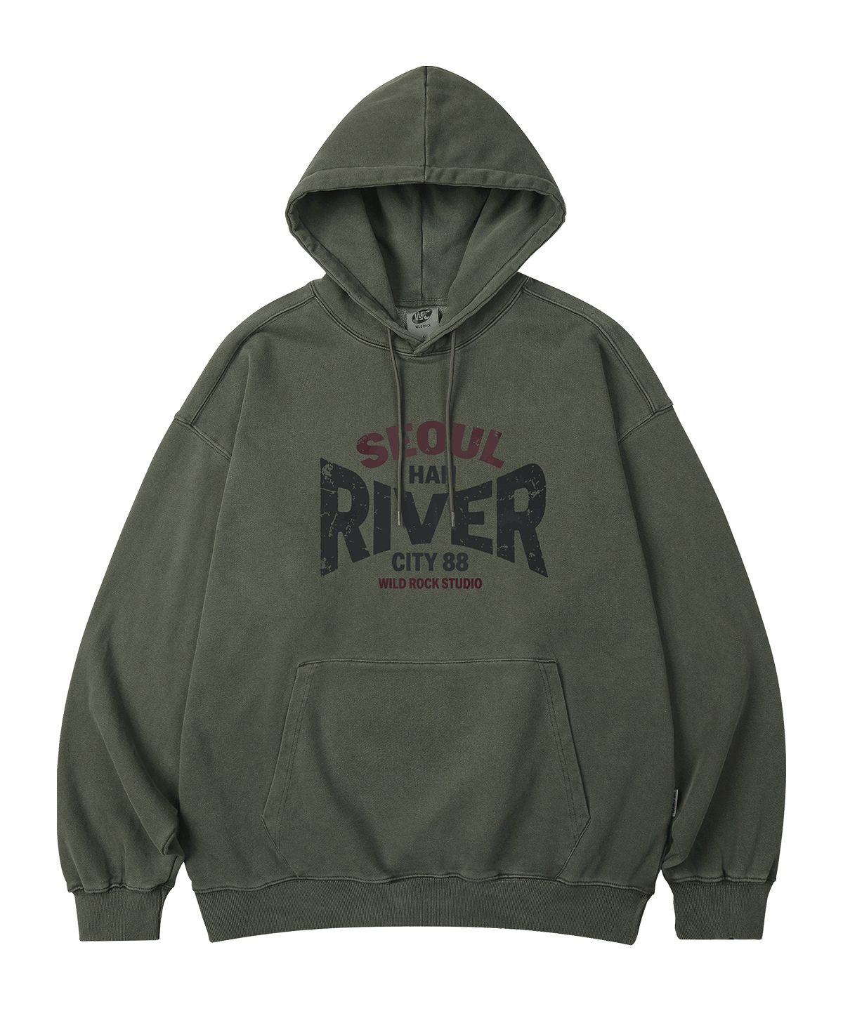 와일드락(WILDROCK) River City 피그먼트 오버핏 후드_5 COL
