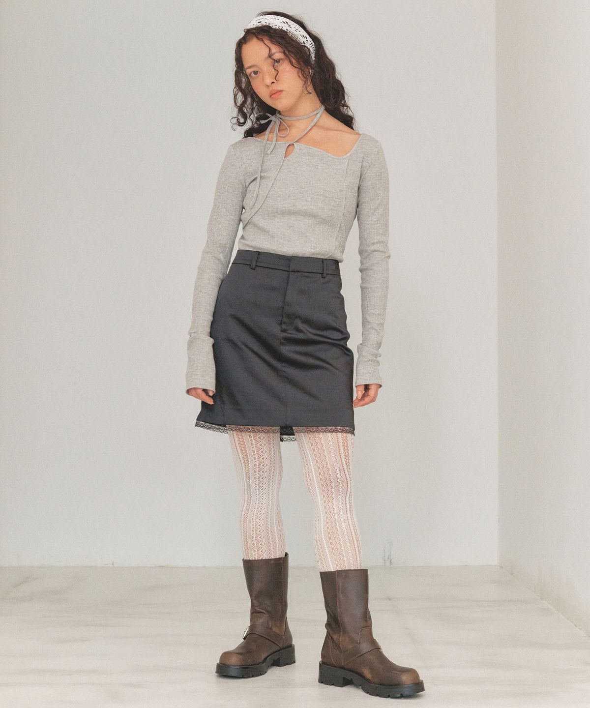 라츠유(LOTSYOU) LOTSYOU_Kate Moss String top Gray