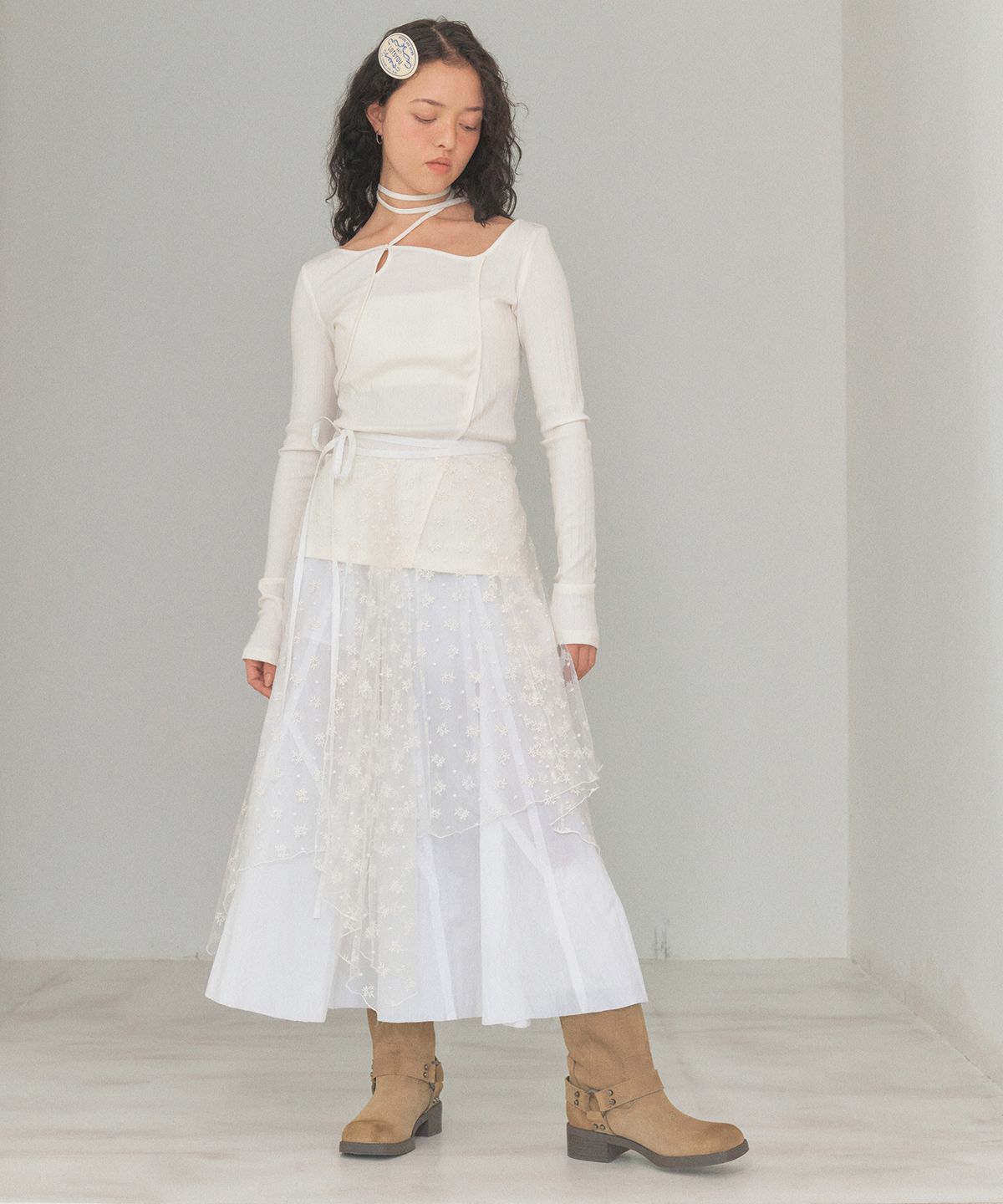 라츠유(LOTSYOU) LOTSYOU_Kate Moss String top Ivory