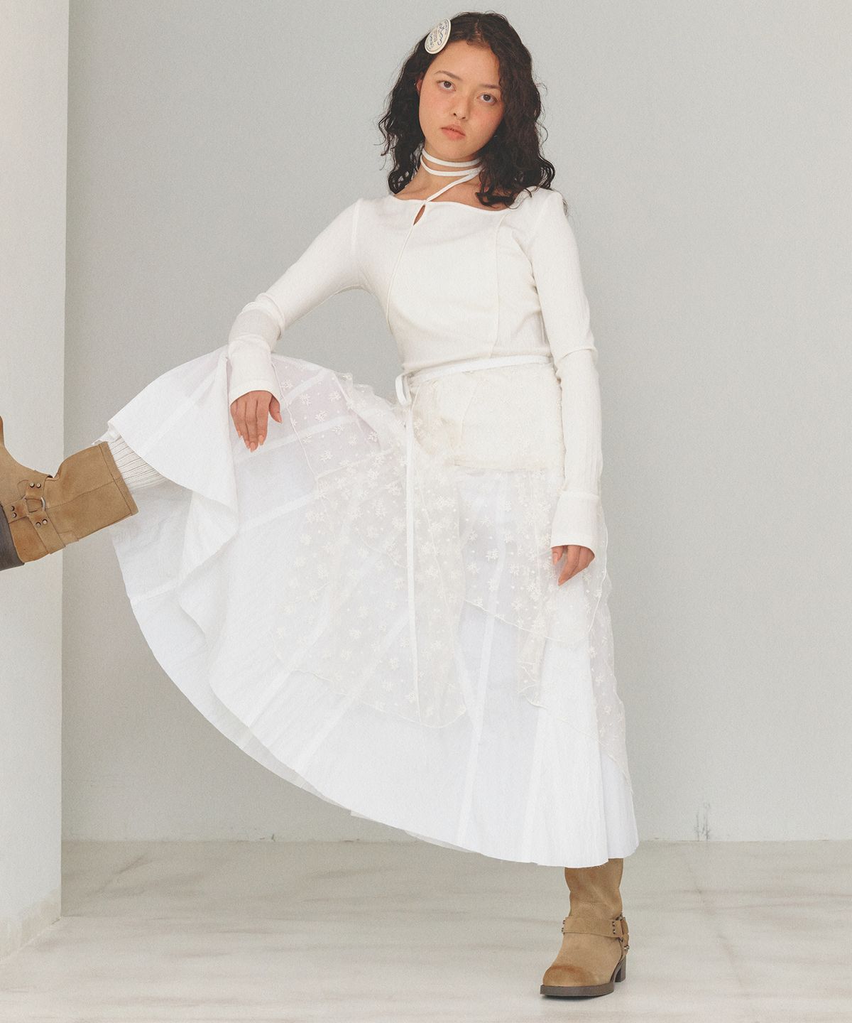 라츠유(LOTSYOU) LOTSYOU_Kate Moss String top Ivory