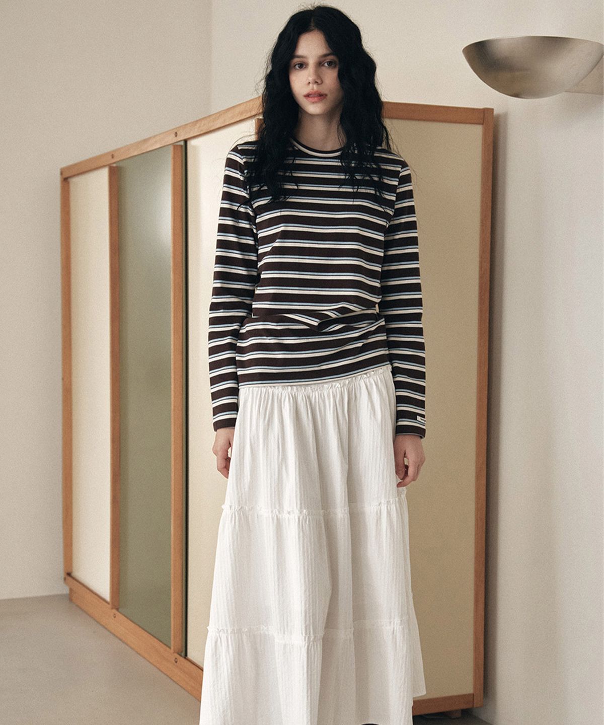 라츠유(LOTSYOU) Brenda Stripe T-shirts Brown