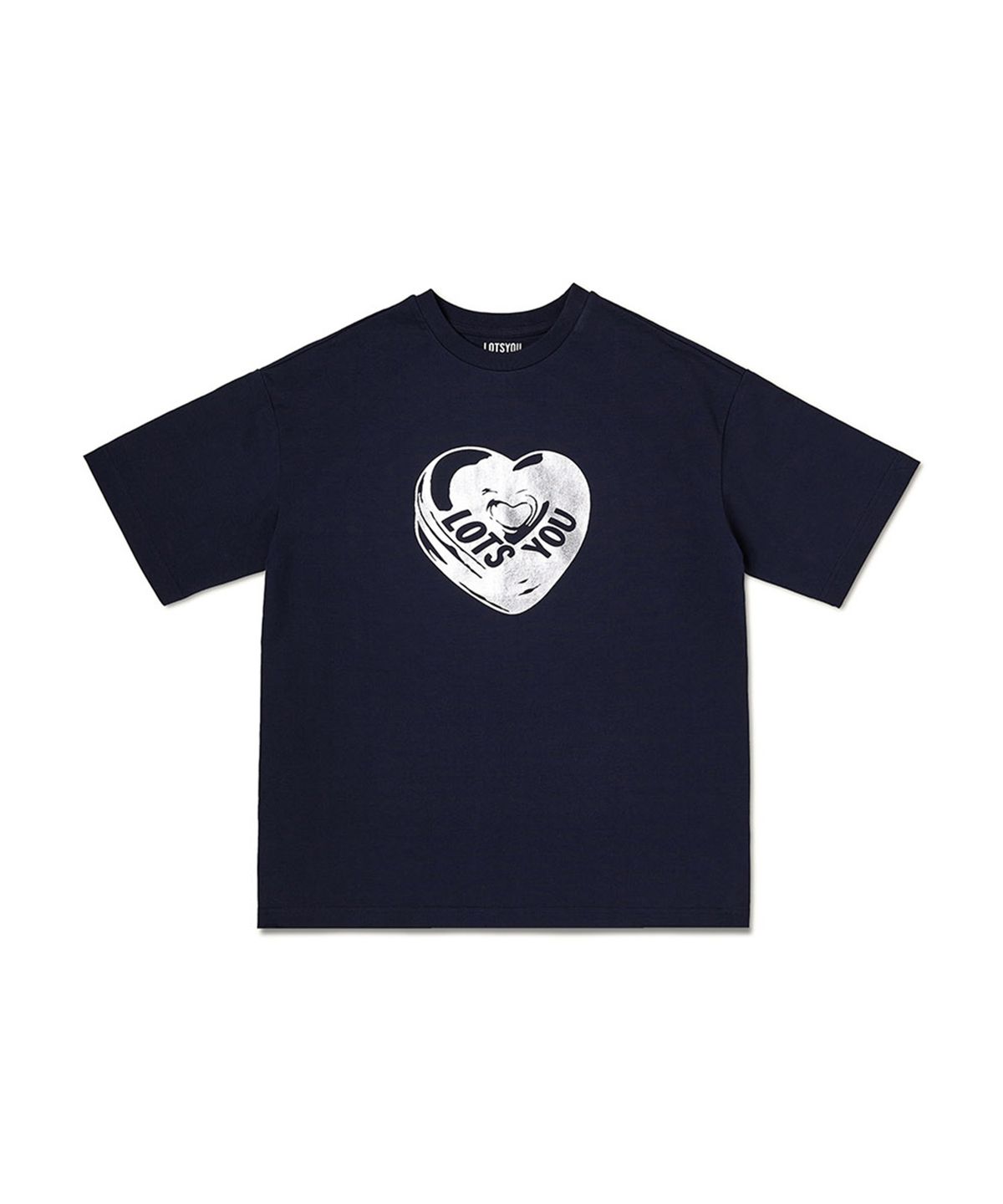 라츠유(LOTSYOU) LOTSYOU_Silver heart Tee Navy