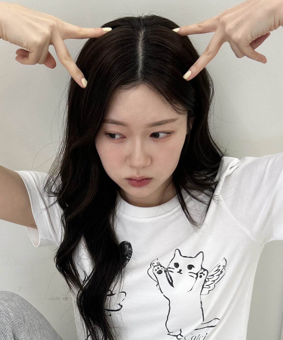 로긴 앤 로지(ROGIN N ROSIE) Love Cat Printed T-shirt White