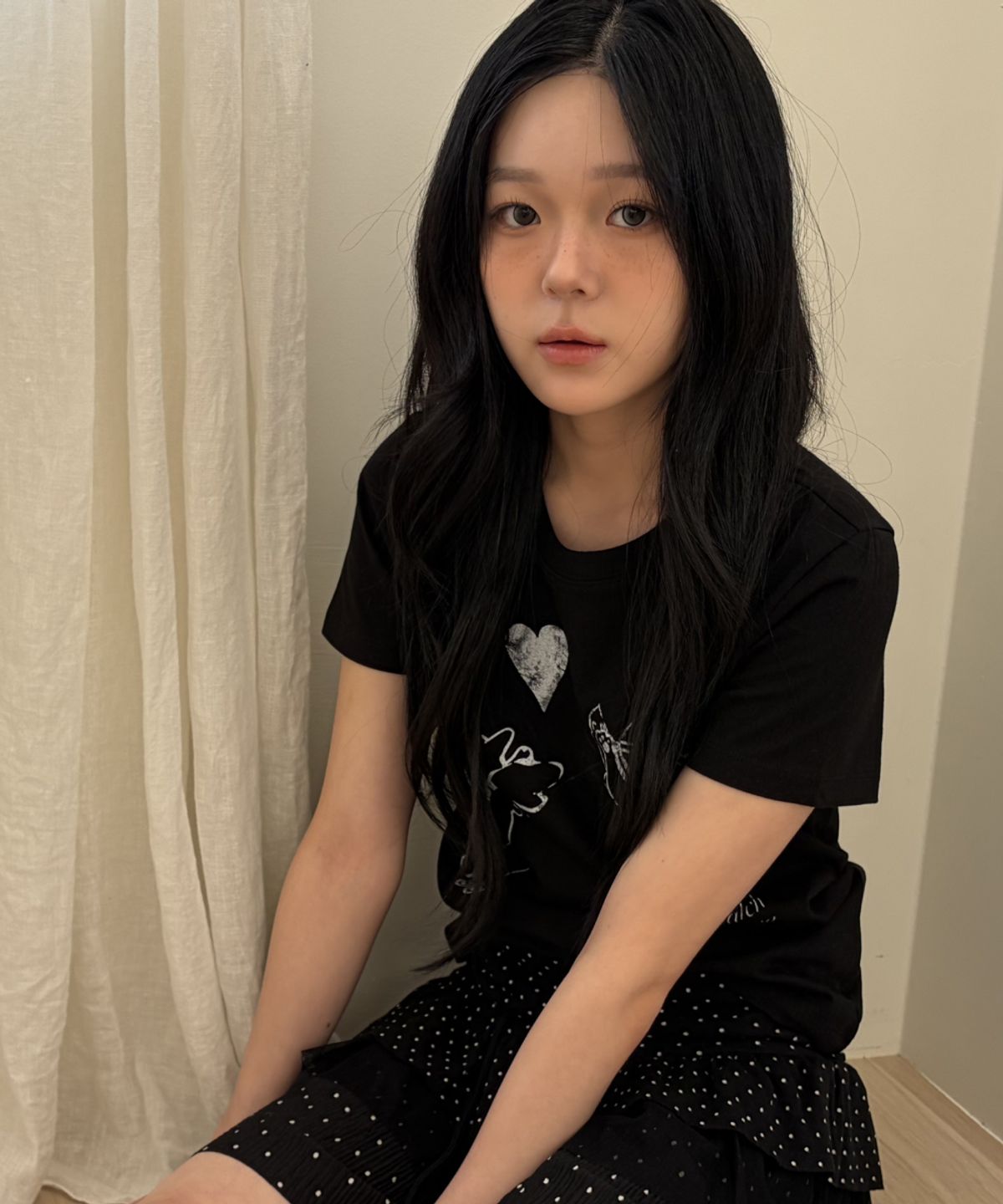 로긴 앤 로지(ROGIN N ROSIE) Love Cat Printed T-shirt Black