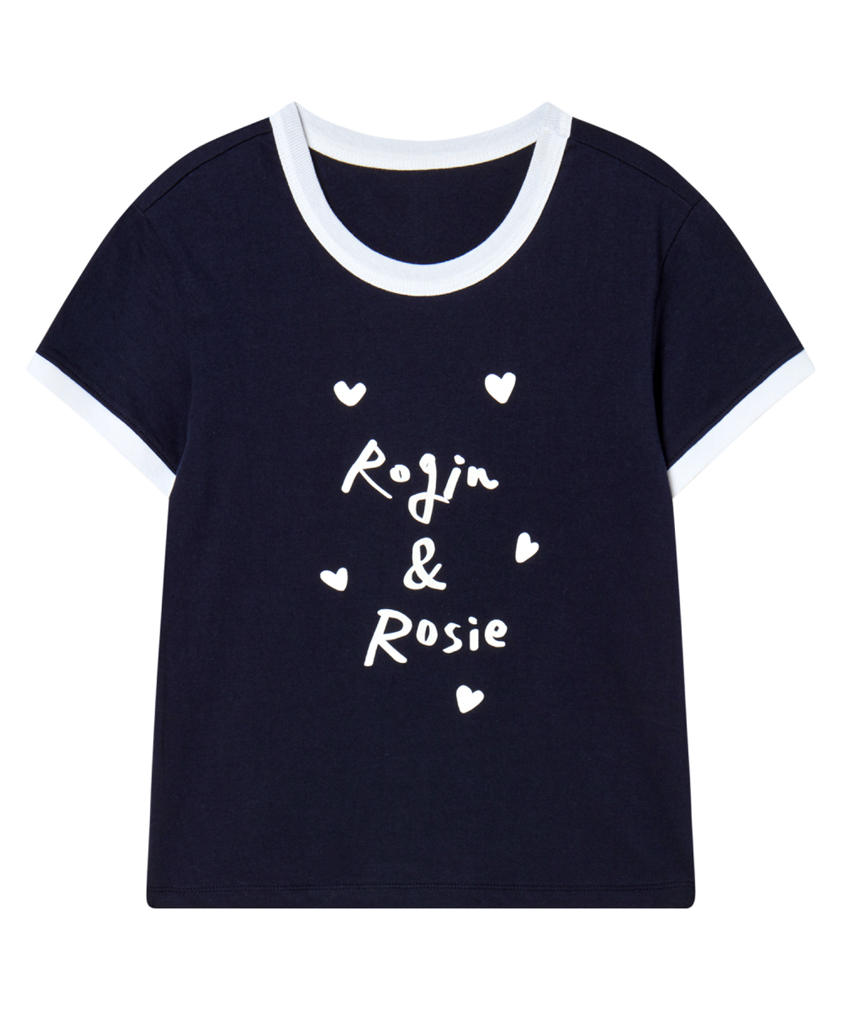 로긴 앤 로지(ROGIN N ROSIE) Rogin N Rosie Lettering Ringer T-shirt Navy