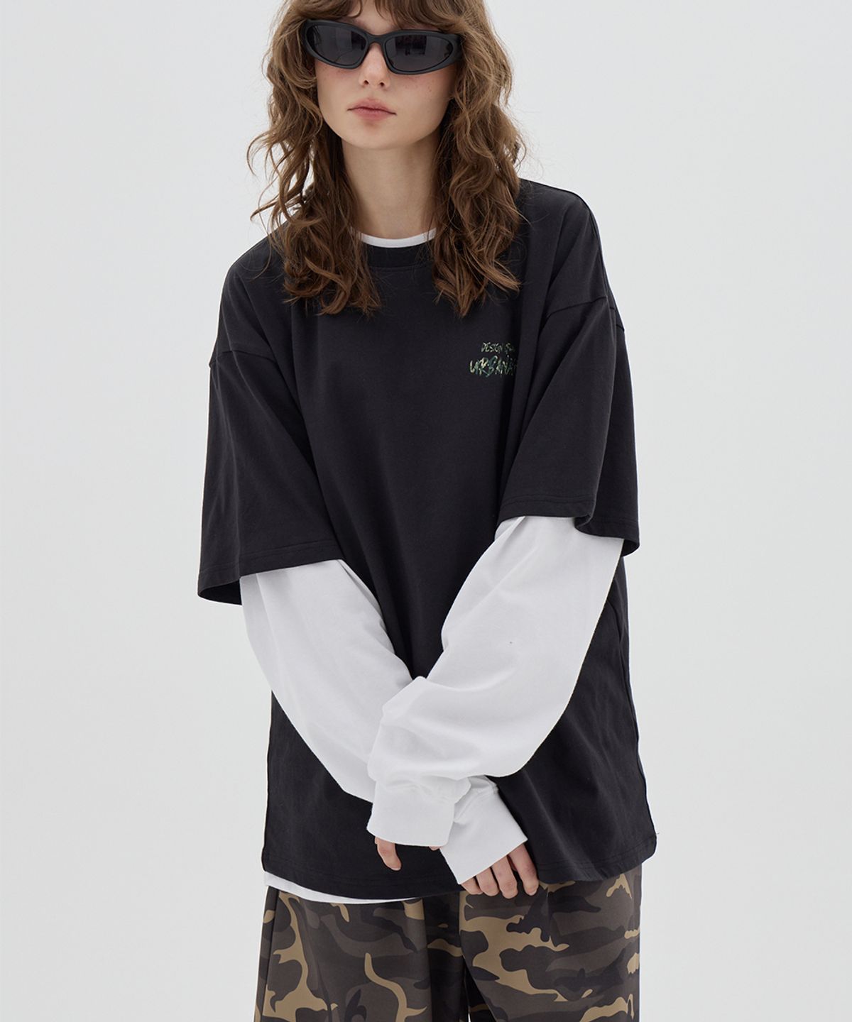 어반에이지(URBANAGE) [2PACK] DESIGN STUDIO 로고 오버핏 반팔_4color