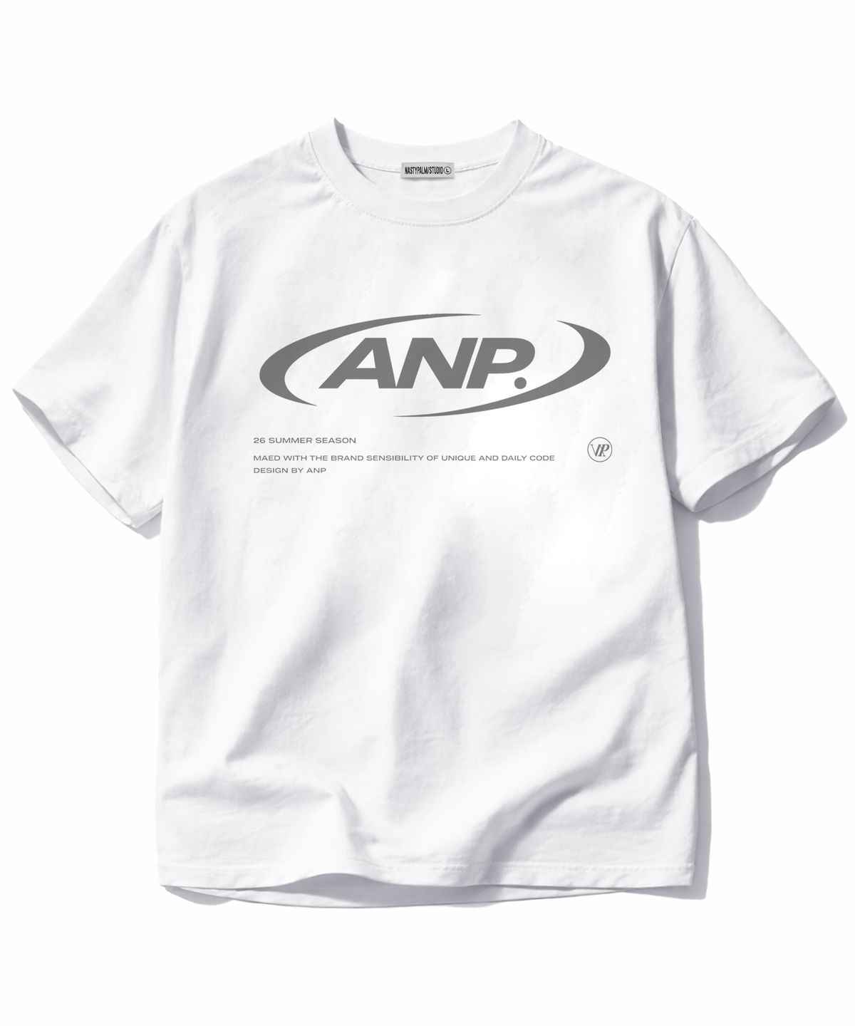 엔피스튜디오(NP STUDIO) ANP 써클 오버핏 반팔 티셔츠 [ 화이트 ]