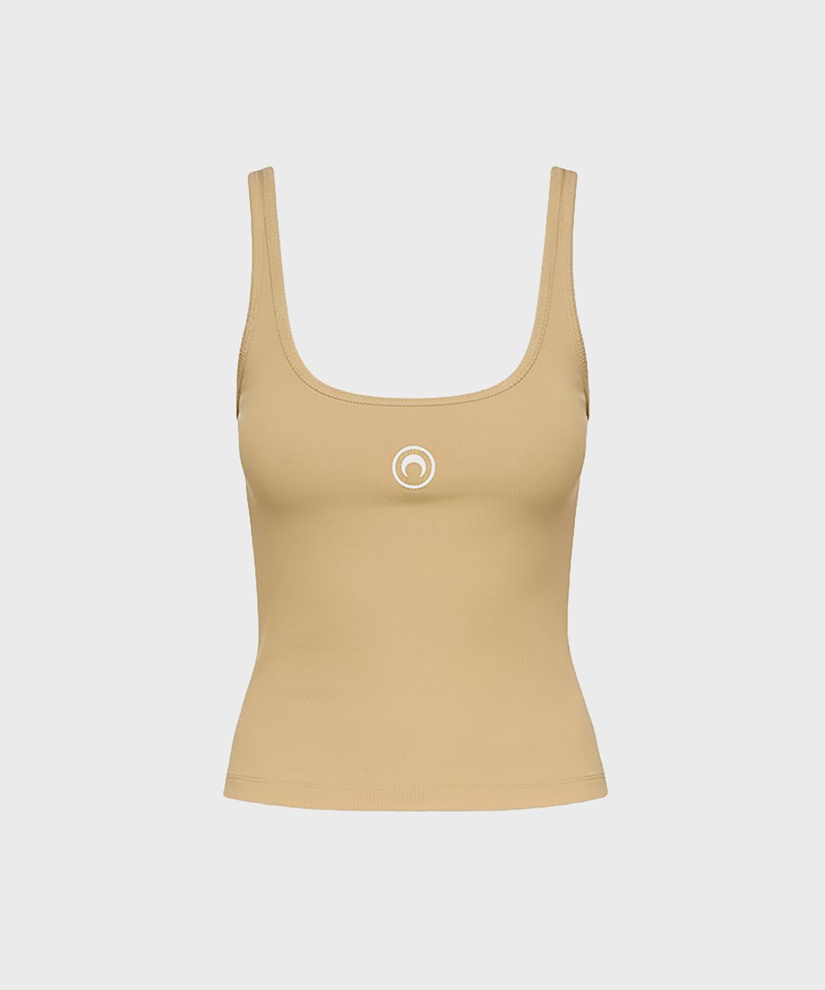 마린 세르(MARINE SERRE) (W) 문 로고 리브드 저지 탱크탑 토프 MOON LOGO RIBBED JERSEY TANK TOP BG40 TAUPE