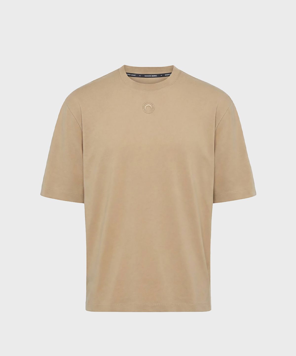 마린 세르(MARINE SERRE) (M) 문 로고 저지 숏슬리브 크루넥 티셔츠 토프 MOON LOGO JERSEY SS CREWNECK T-SHIRT BG40 TAUPE