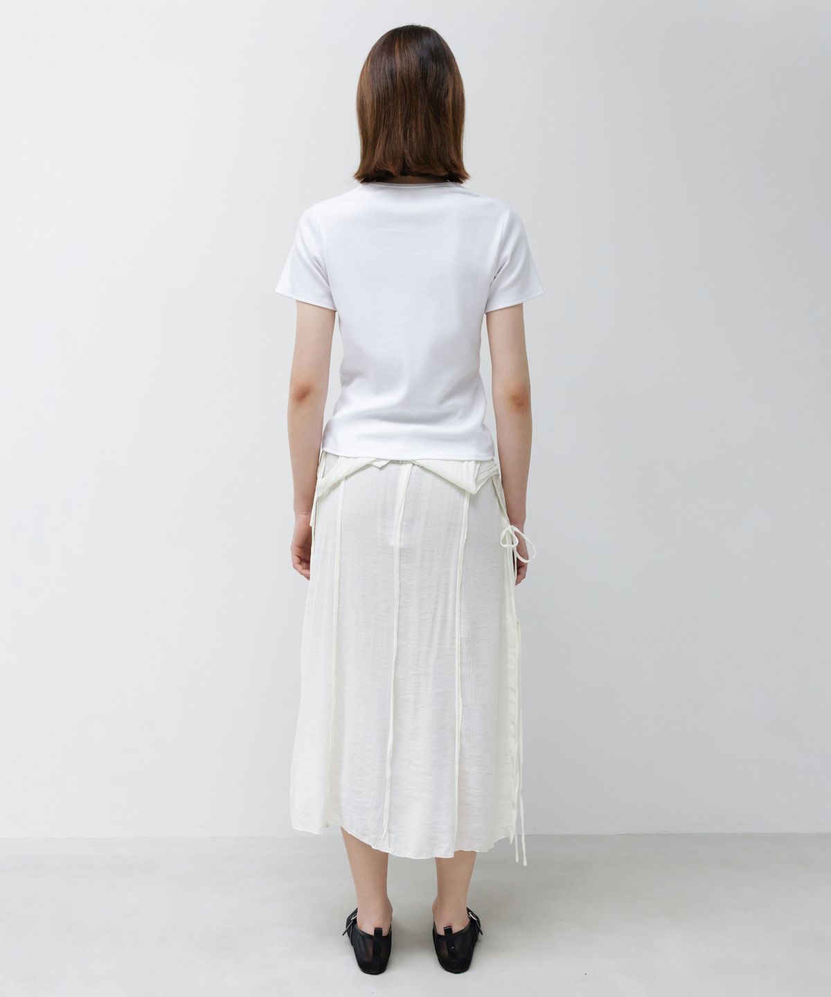 인사일런스 우먼(INSILENCE WOMEN) 워시드 립 하프슬리브 WHITE