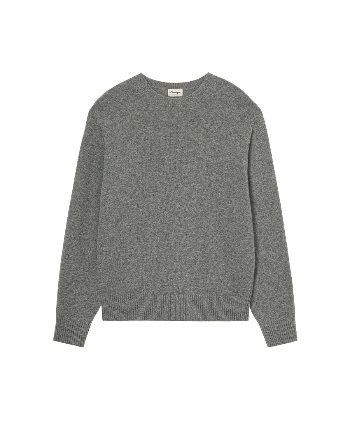 세비지(SAVAGE) Round Neck Knit - Grey