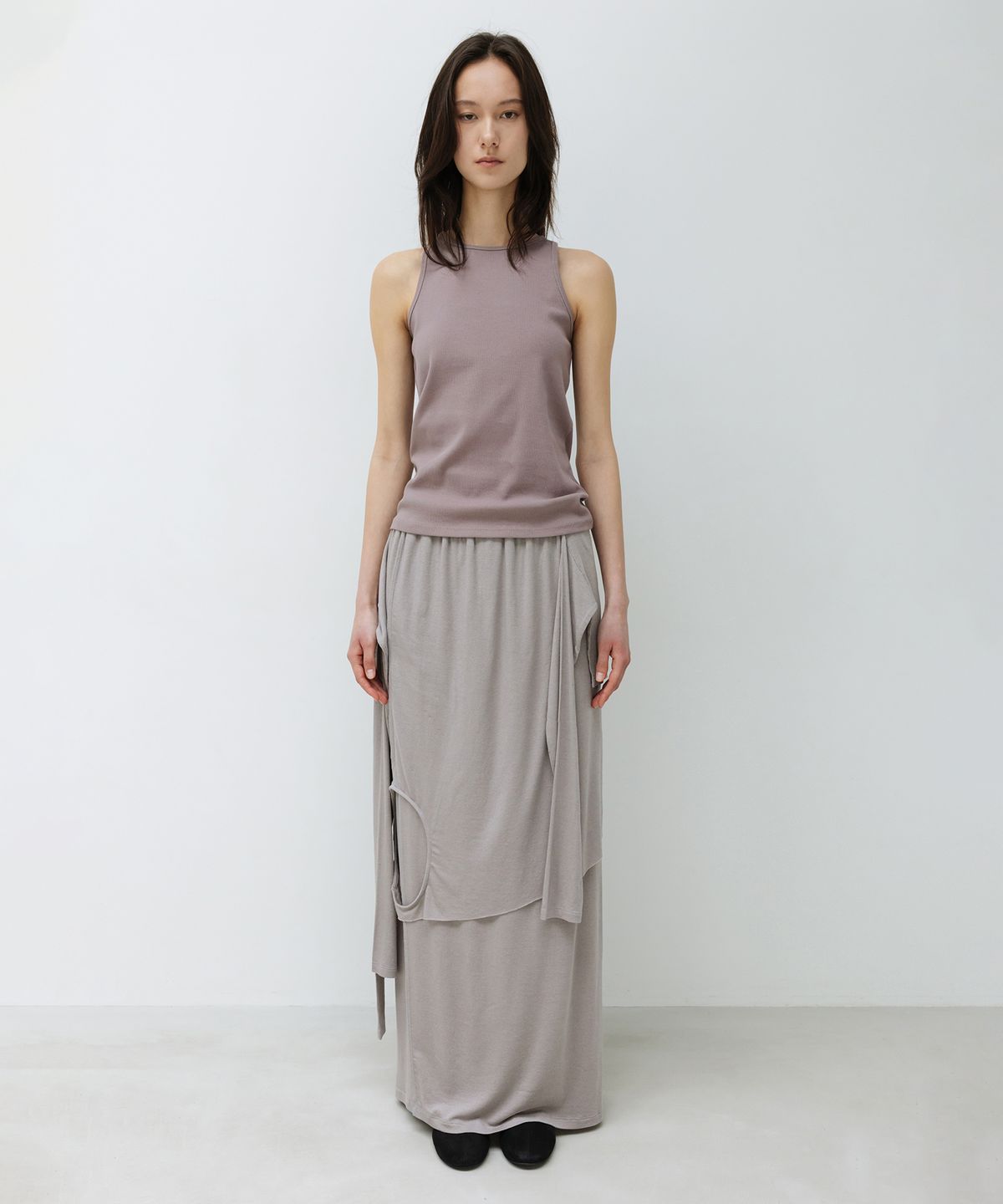 인사일런스 우먼(INSILENCE WOMEN) 워시드 립 홀터 슬리브리스 DUST ROSE