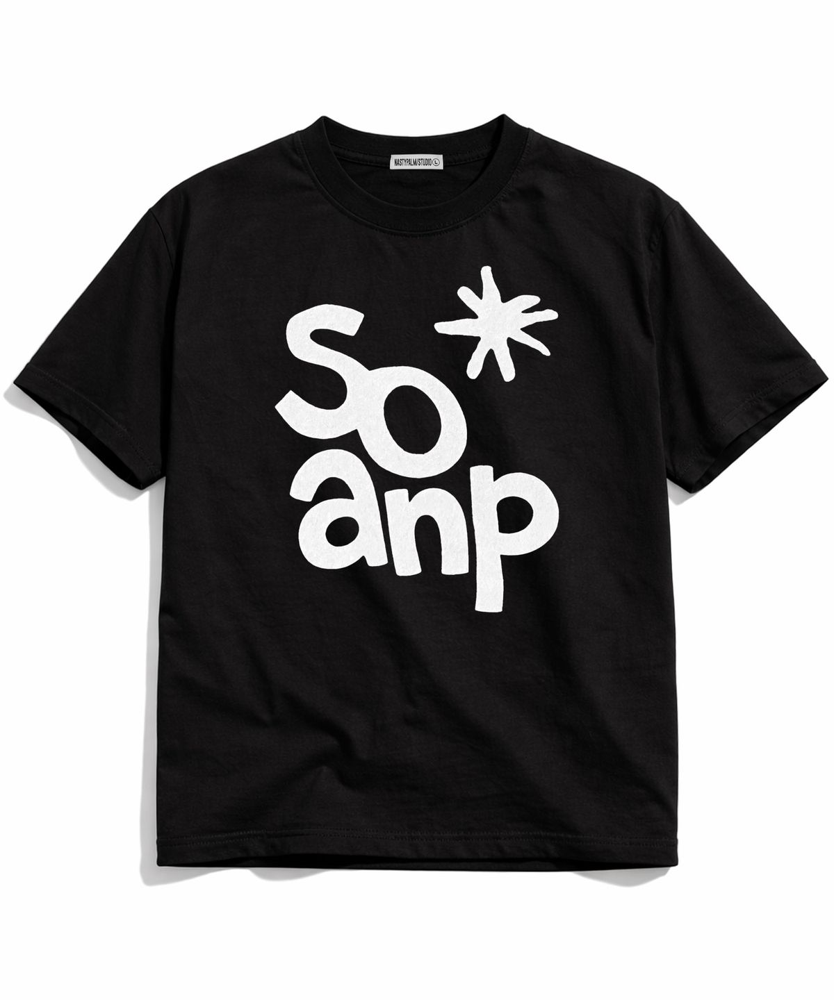 엔피스튜디오(NP STUDIO) 드로잉 ANP 오버핏 반팔 티셔츠 [ 블랙 ]