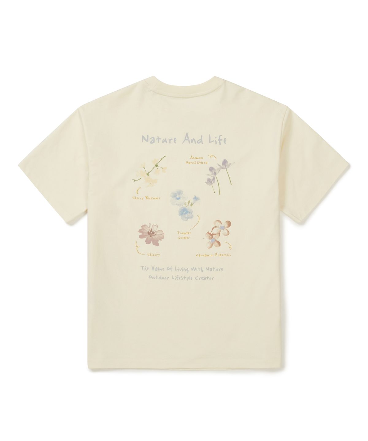스노우피크 어패럴(SNOWPEAK APPAREL) 코튼 여성 플라워 그래픽 반팔 티셔츠 (S26MWFTS67) Pastel Yellow