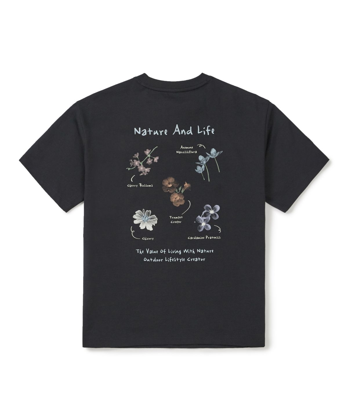 스노우피크 어패럴(SNOWPEAK APPAREL) 코튼 여성 플라워 그래픽 반팔 티셔츠 (S26MWFTS67) Dark Charcoal