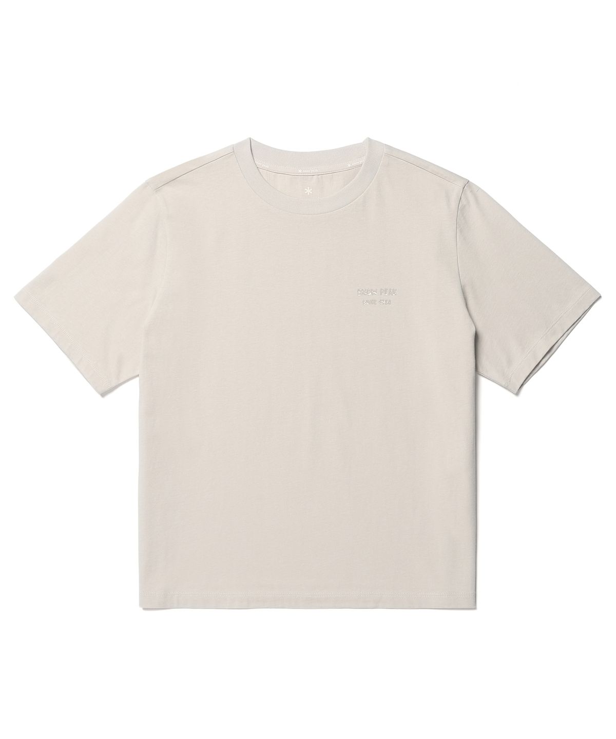 스노우피크 어패럴(SNOWPEAK APPAREL) 코튼 여성 레터링 반팔 티셔츠 (S26MWFTS65) Light Beige