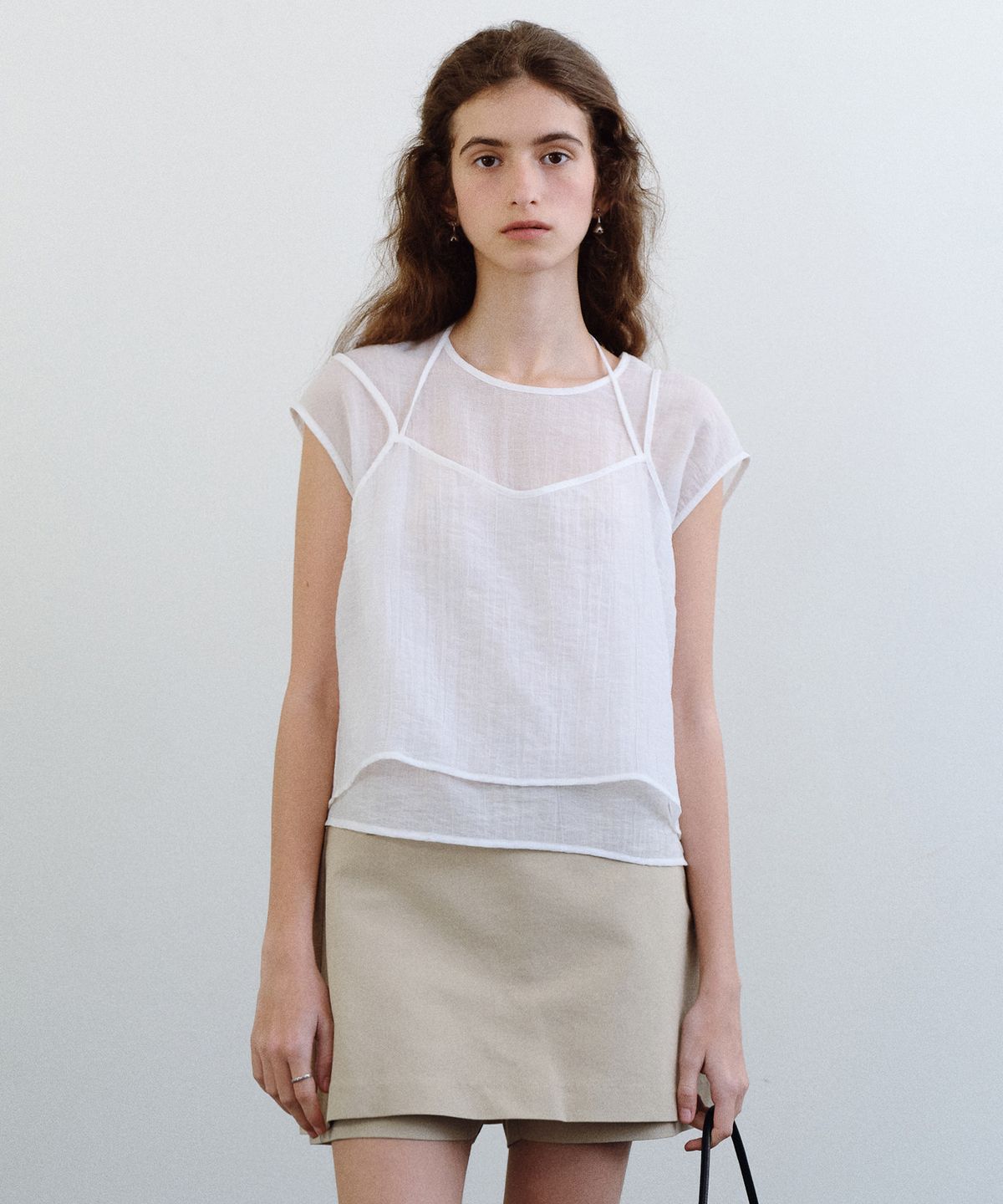 유라고(URAGO) Wrinkle layered blouse set