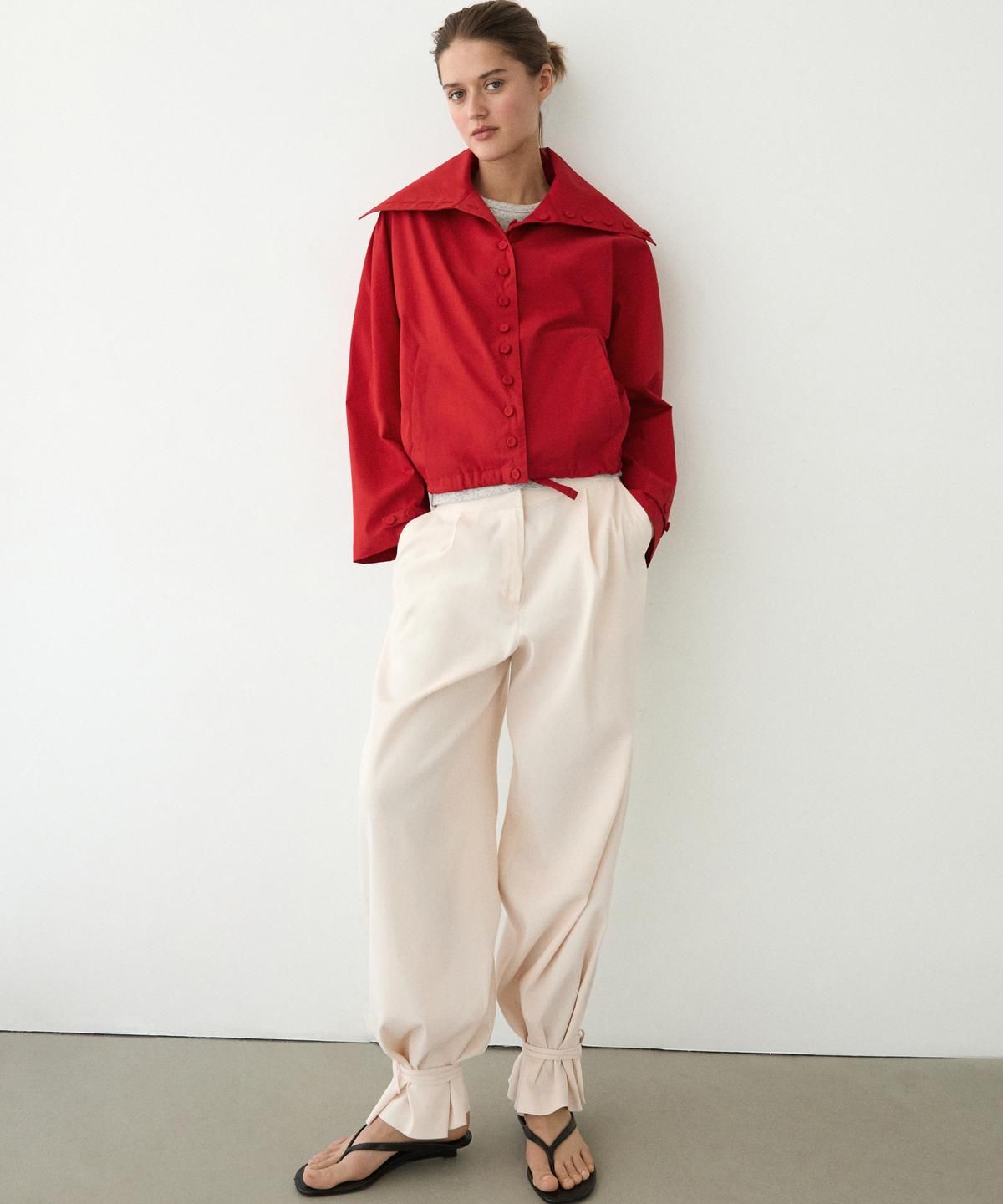 마시모두띠(MASSIMO DUTTI) Lightweight cotton jacket with button details