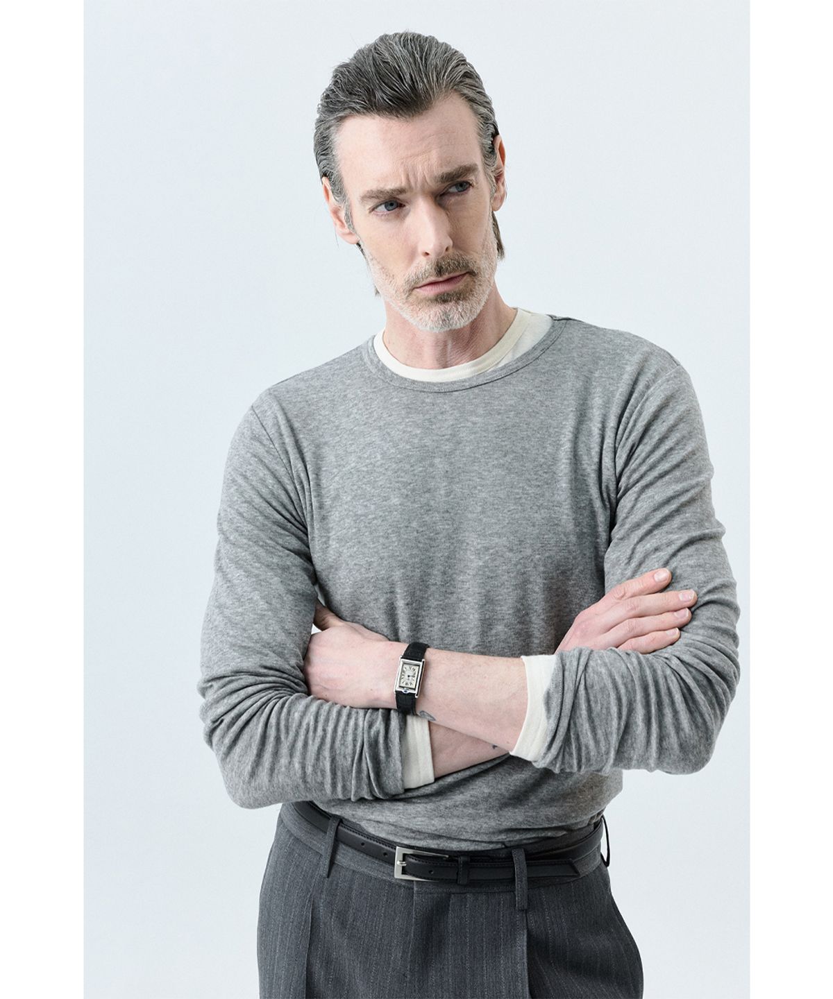 세비지(SAVAGE) Flatlock Crewneck Long Sleeve - Grey