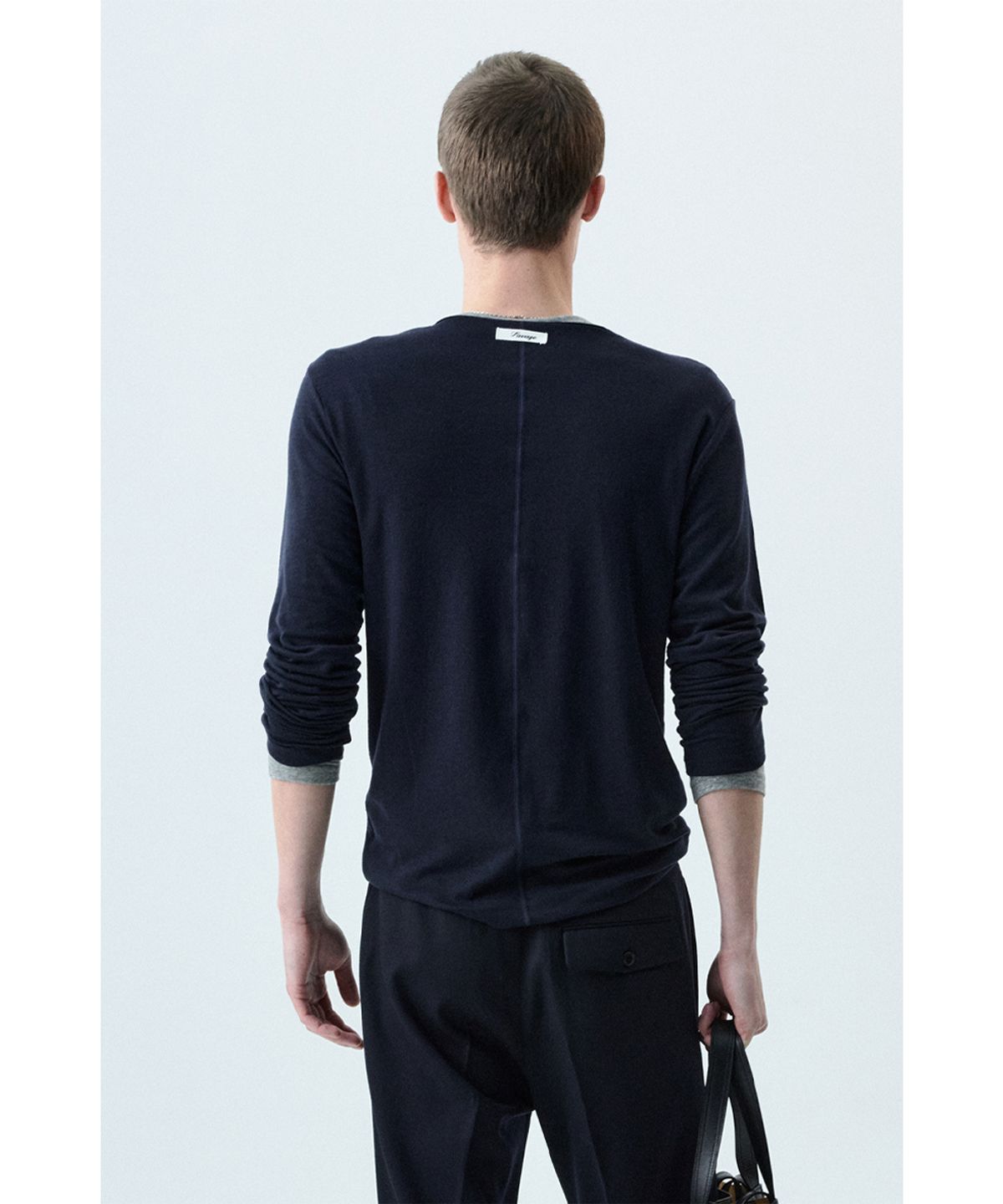 세비지(SAVAGE) Flatlock Crewneck Long Sleeve - Navy