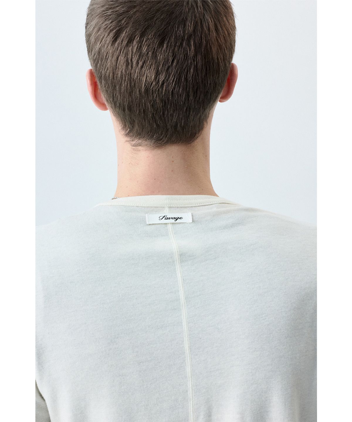 세비지(SAVAGE) Flatlock Crewneck Long Sleeve - Beige
