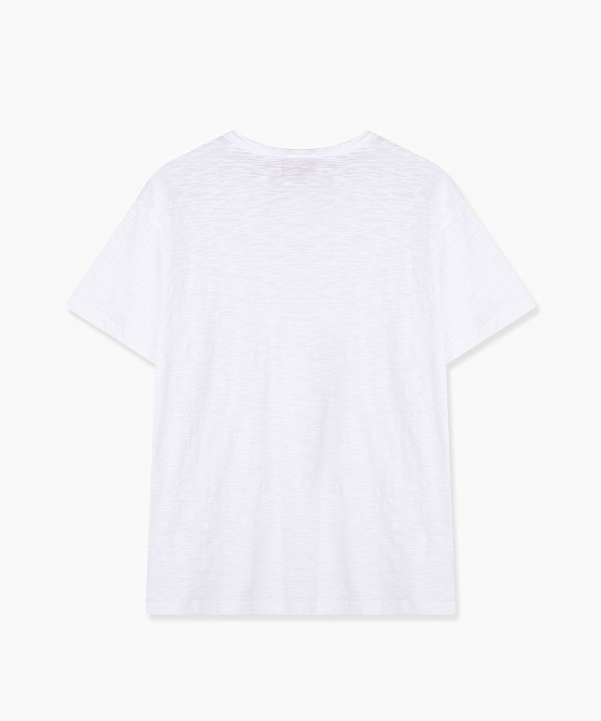 피에스쇼퍼(PSSHOPPER) 세미 크롭 슬럽 빈티지 반팔 티셔츠 [화이트]