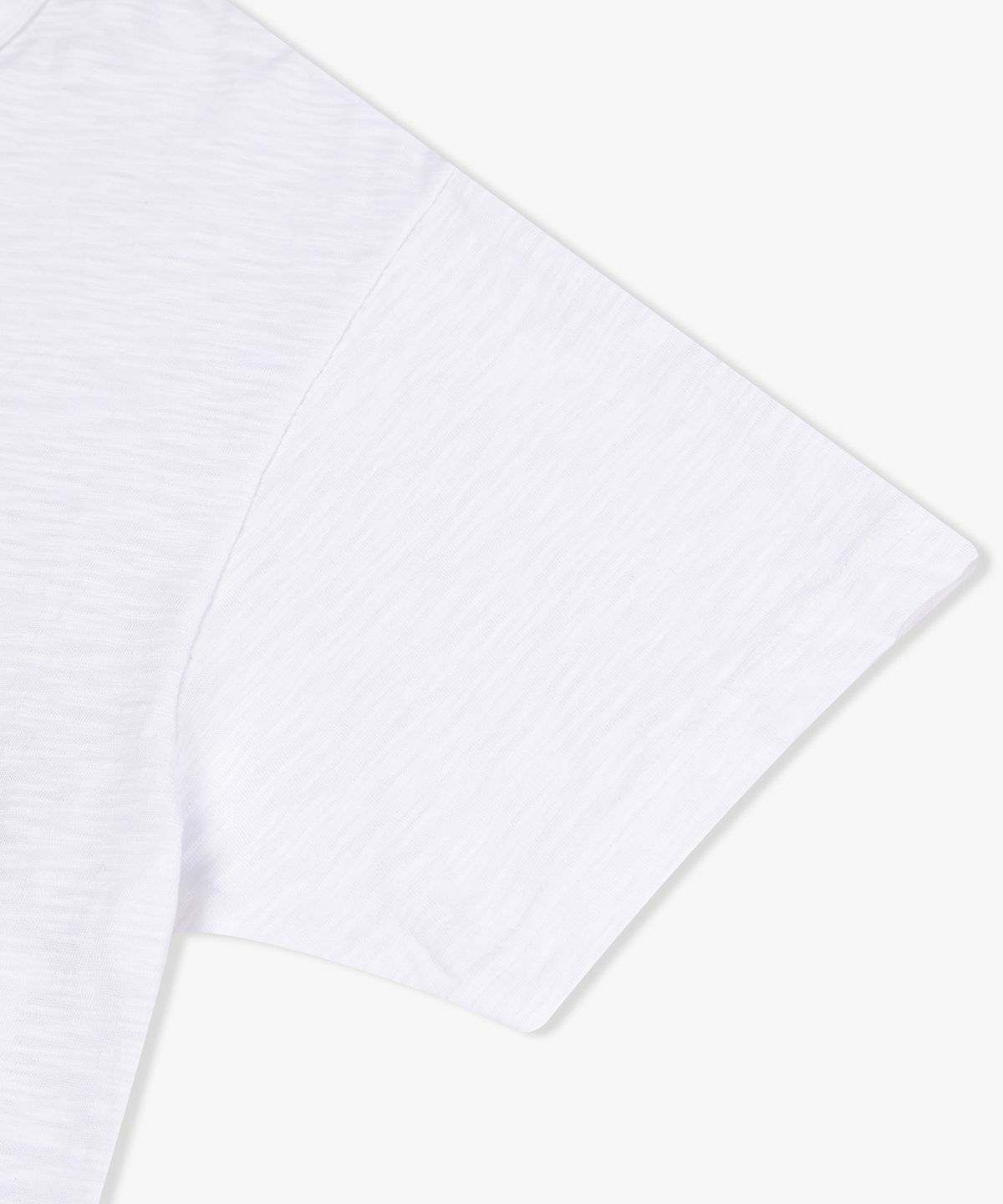 피에스쇼퍼(PSSHOPPER) 세미 크롭 슬럽 빈티지 반팔 티셔츠 [화이트]