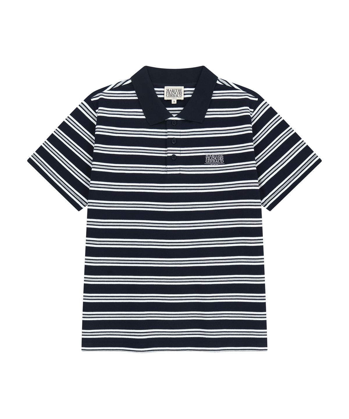 마리떼 프랑소와 저버(MARITHÉ + FRANҪOIS GIRBAUD) SMALL CLASSIC LOGO PK COLLAR TEE dark navy