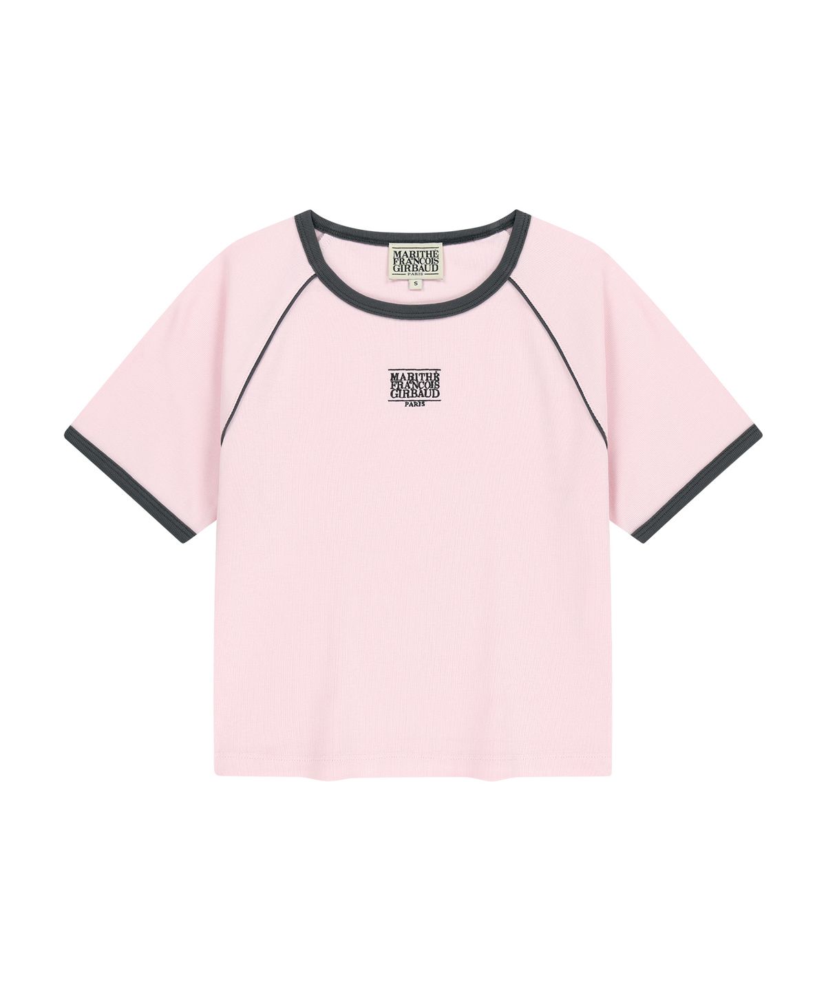 마리떼 프랑소와 저버(MARITHÉ + FRANҪOIS GIRBAUD) W AEROCOOL SMALL CLASSIC LOGO RINGER SLIM CROP TEE pink
