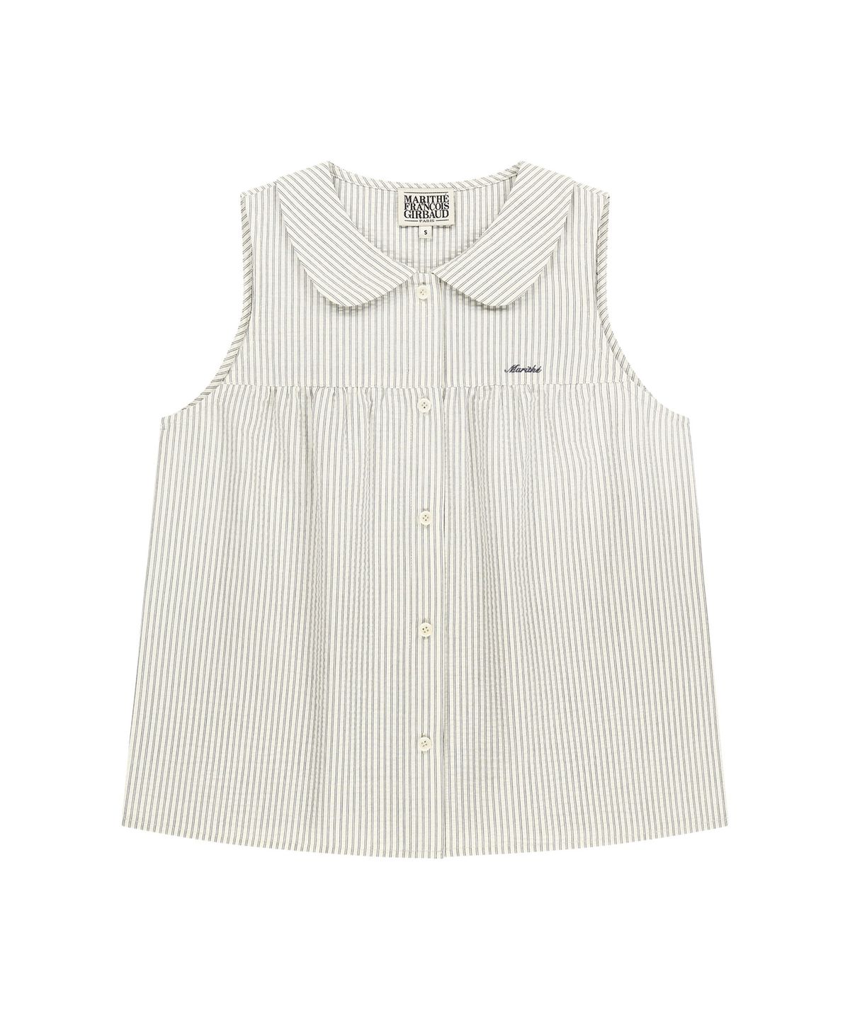 마리떼 프랑소와 저버(MARITHÉ + FRANҪOIS GIRBAUD) W ROUND COLLAR SLEEVELESS BLOUSE ivory