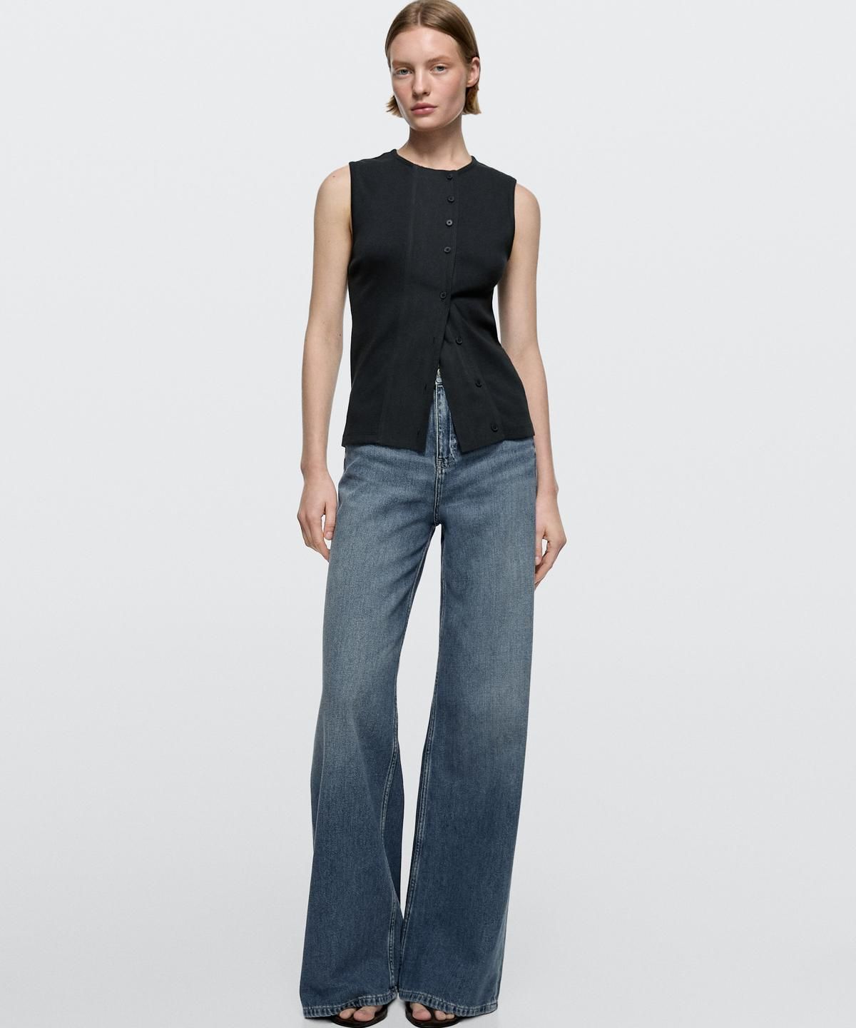 마시모두띠(MASSIMO DUTTI) 하이라이즈 와이드 레그 진