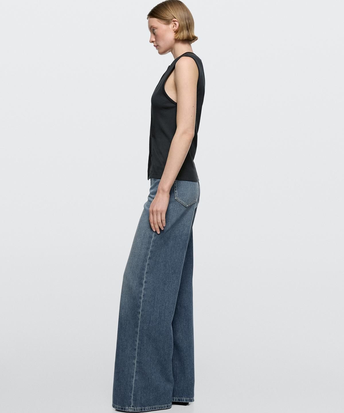 마시모두띠(MASSIMO DUTTI) 하이라이즈 와이드 레그 진