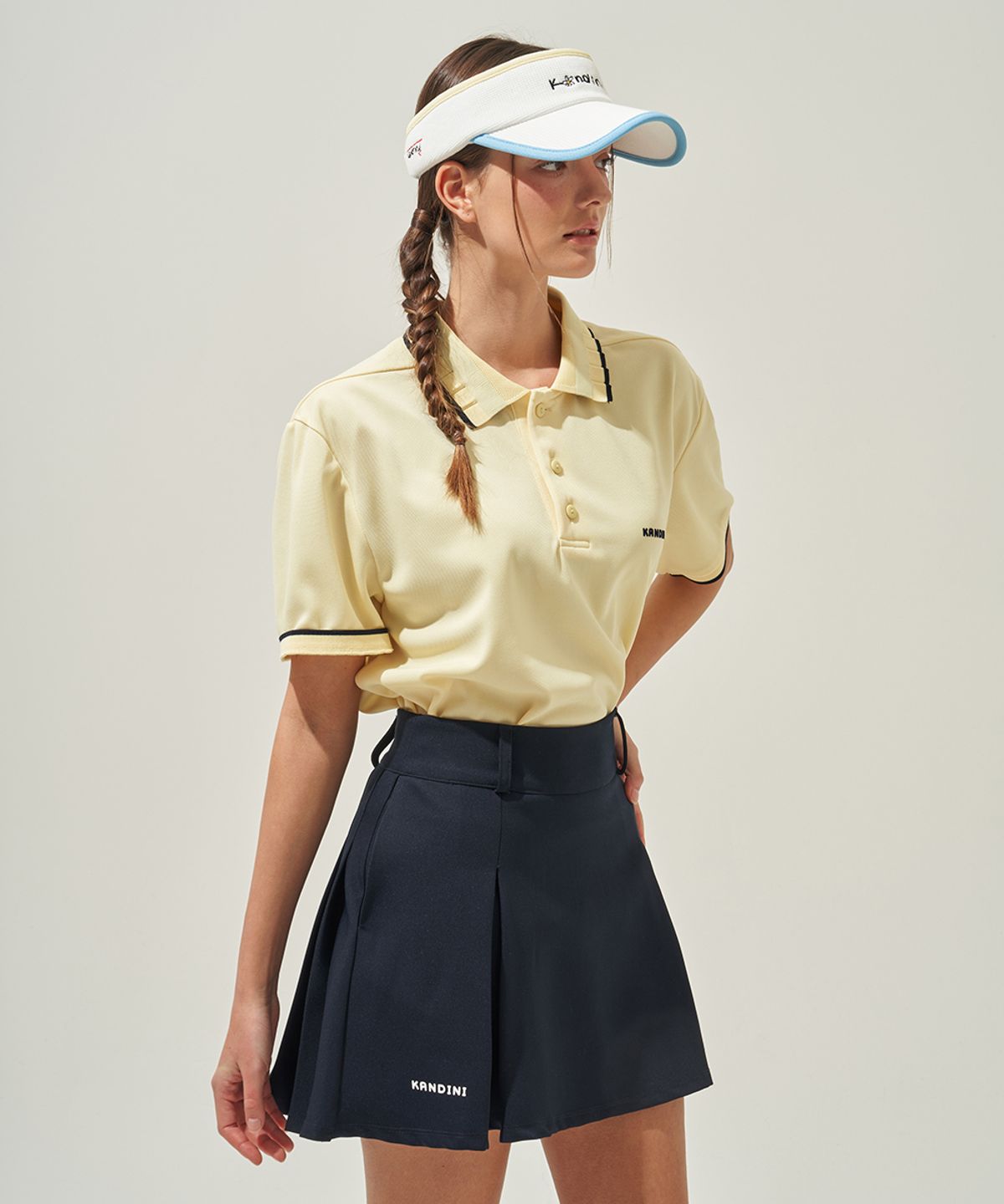 칸디니(KANDINI) 레몬 플리츠카라 폴로셔츠 (Unisex)