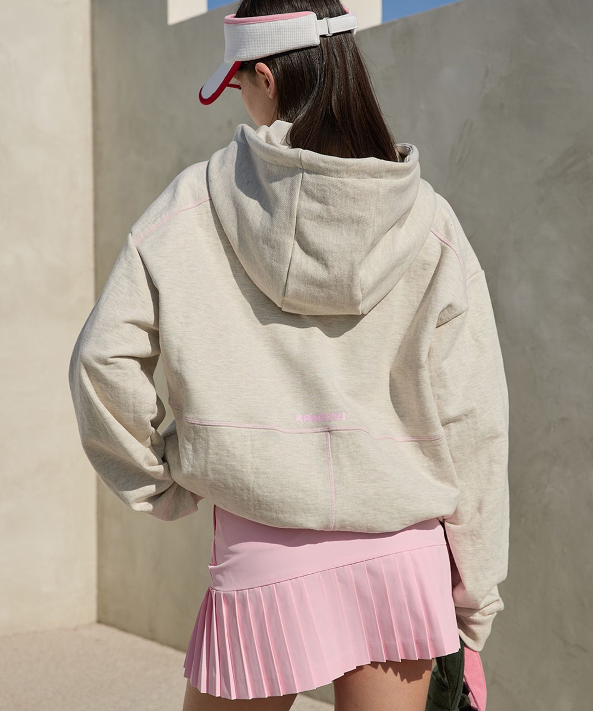 칸디니(KANDINI) 그레이(오트밀) 스티치 후드 집업 (Unisex)