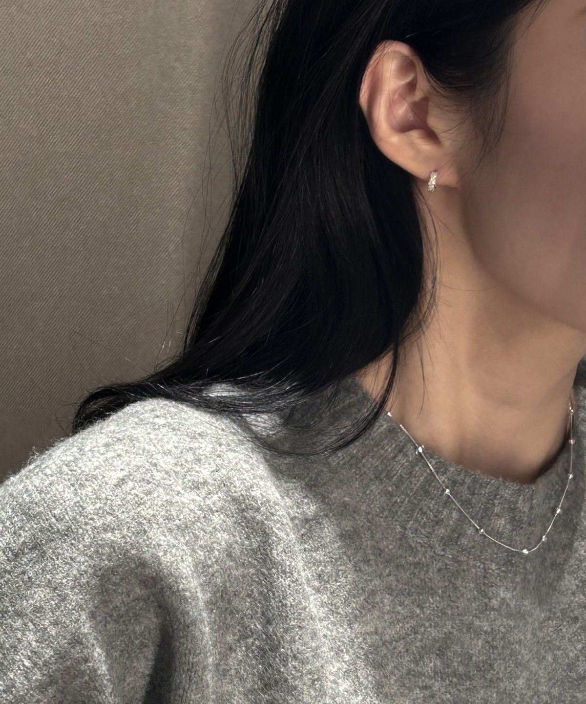노시스(KNOSIS) [925 silver] 미니 로즈 원터치 링귀걸이