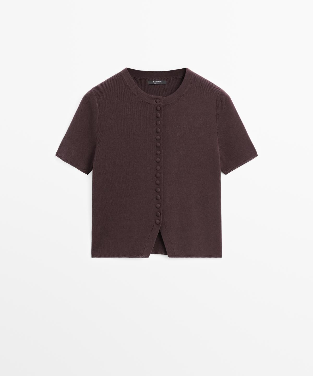 마시모두띠(MASSIMO DUTTI) 반팔 코튼 니트 가디건