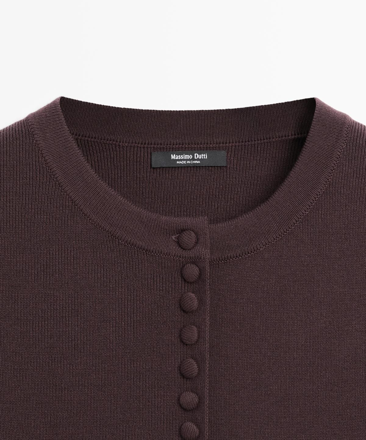 마시모두띠(MASSIMO DUTTI) 반팔 코튼 니트 가디건