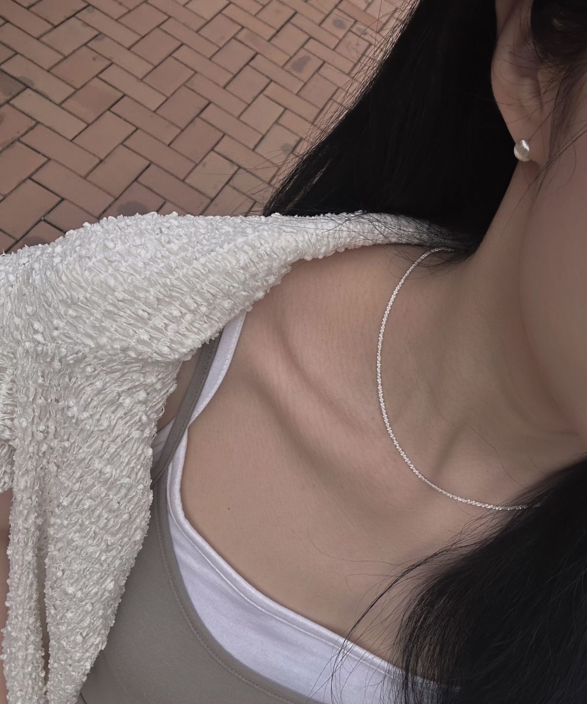 노시스(KNOSIS) [925 silver] 샤이닝 실버칩 목걸이