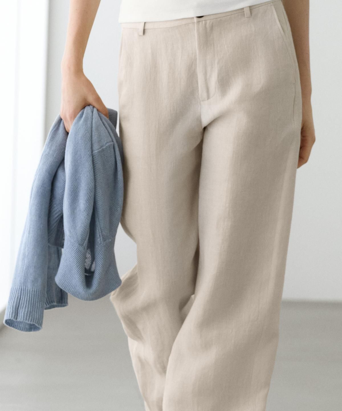 마시모두띠(MASSIMO DUTTI) 100% 린넨 릴렉스 핏 팬츠