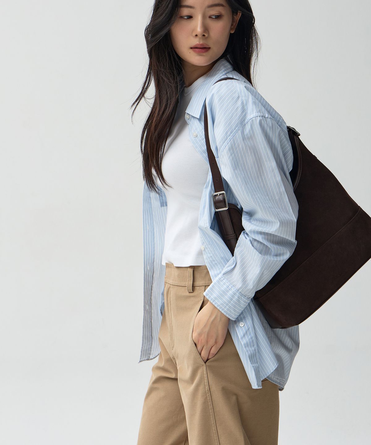 몽삭(MONSAC) Lea REVERSIBLE SHOULDER BAG Darkbrown AP71-2668-DS