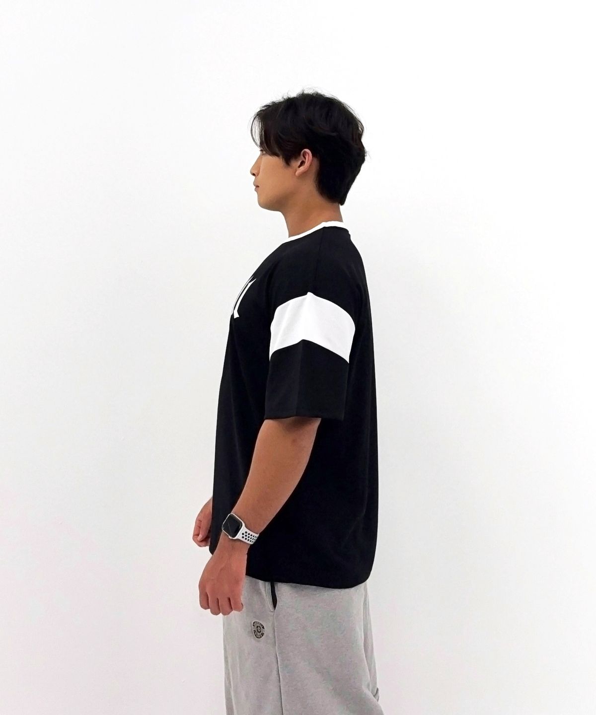 바벨웍스(BARBELLWORKS) 배색 메쉬 오버핏티셔츠