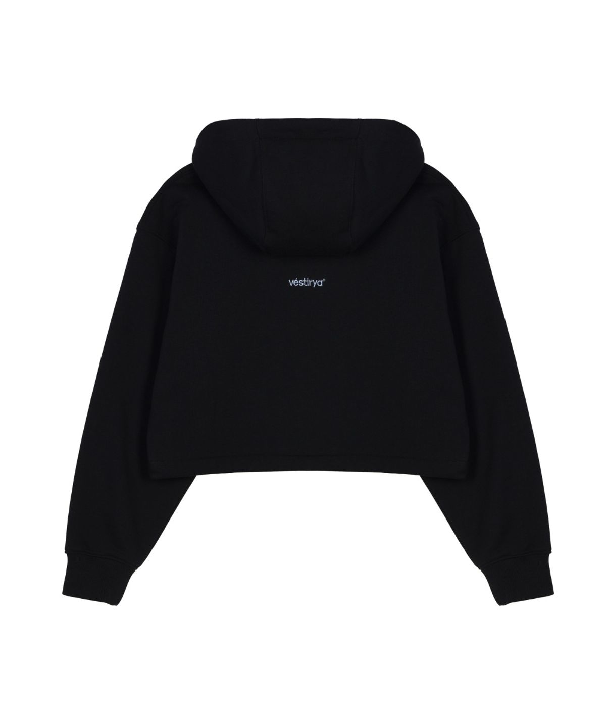 베스티리아(VESTIRYA) Vstr Bold Stitch Crop Hoodie Black