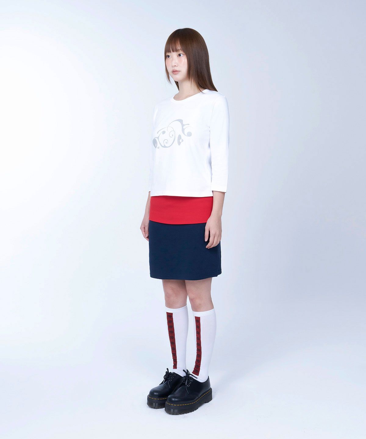 라이라이(LYELYE) Drift flow 3/4 sleeve tee (white)