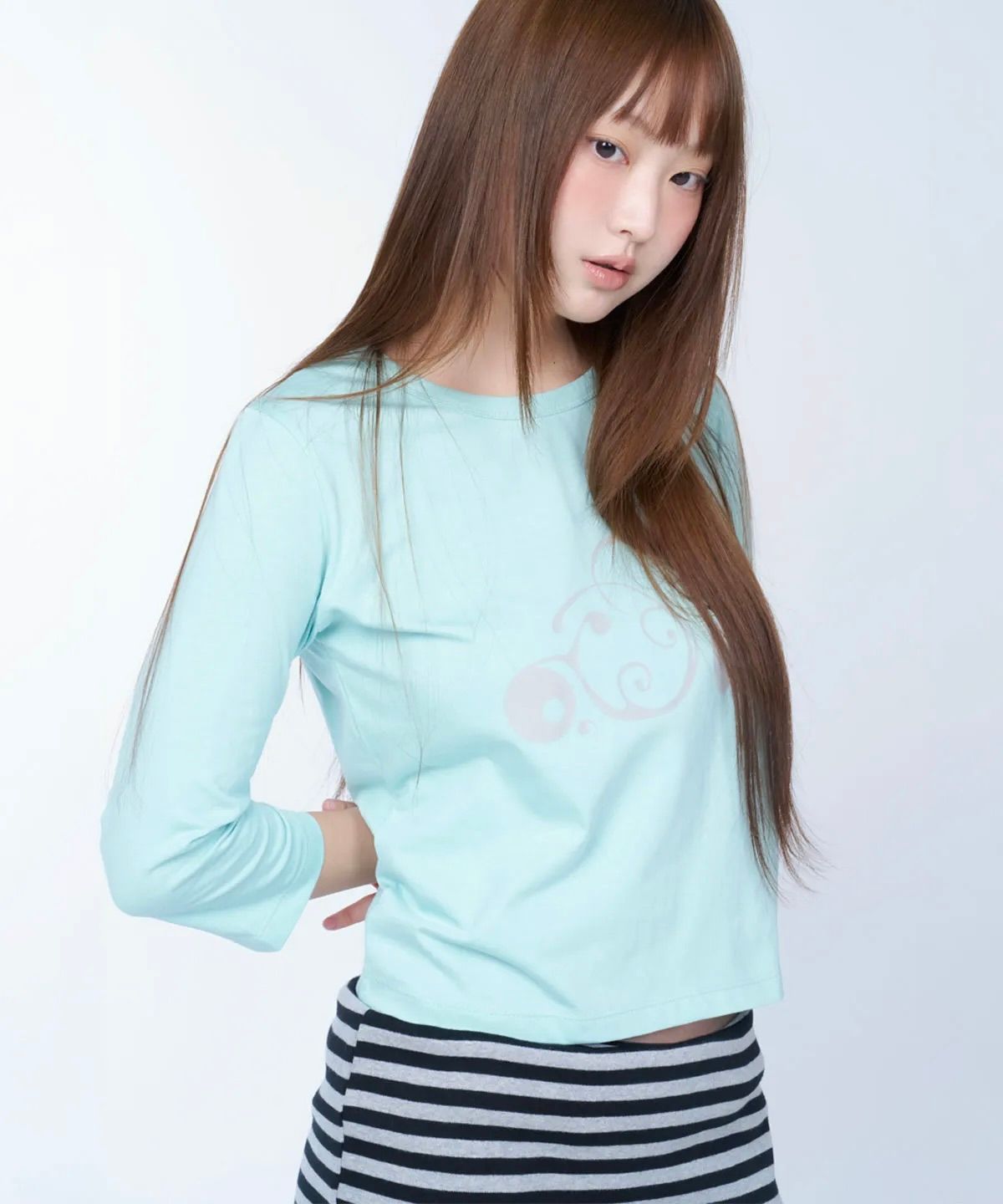 라이라이(LYELYE) Drift flow 3/4 sleeve tee (mint)