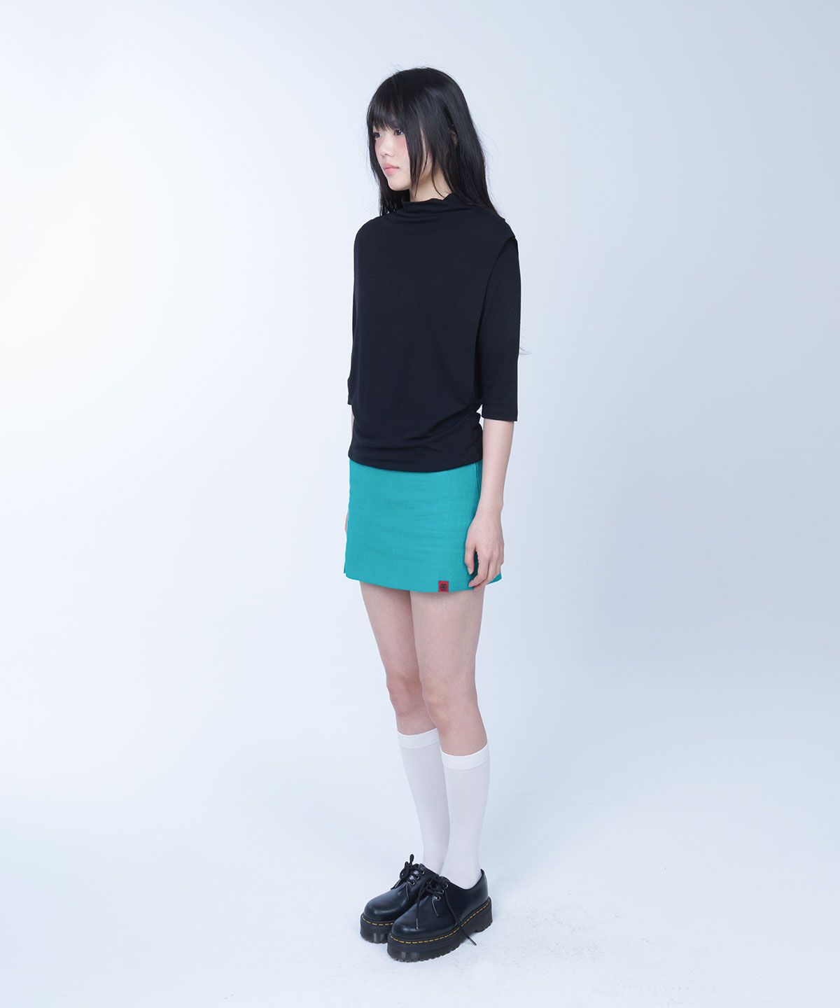 라이라이(LYELYE) Layered vest half sleeve tee (black)