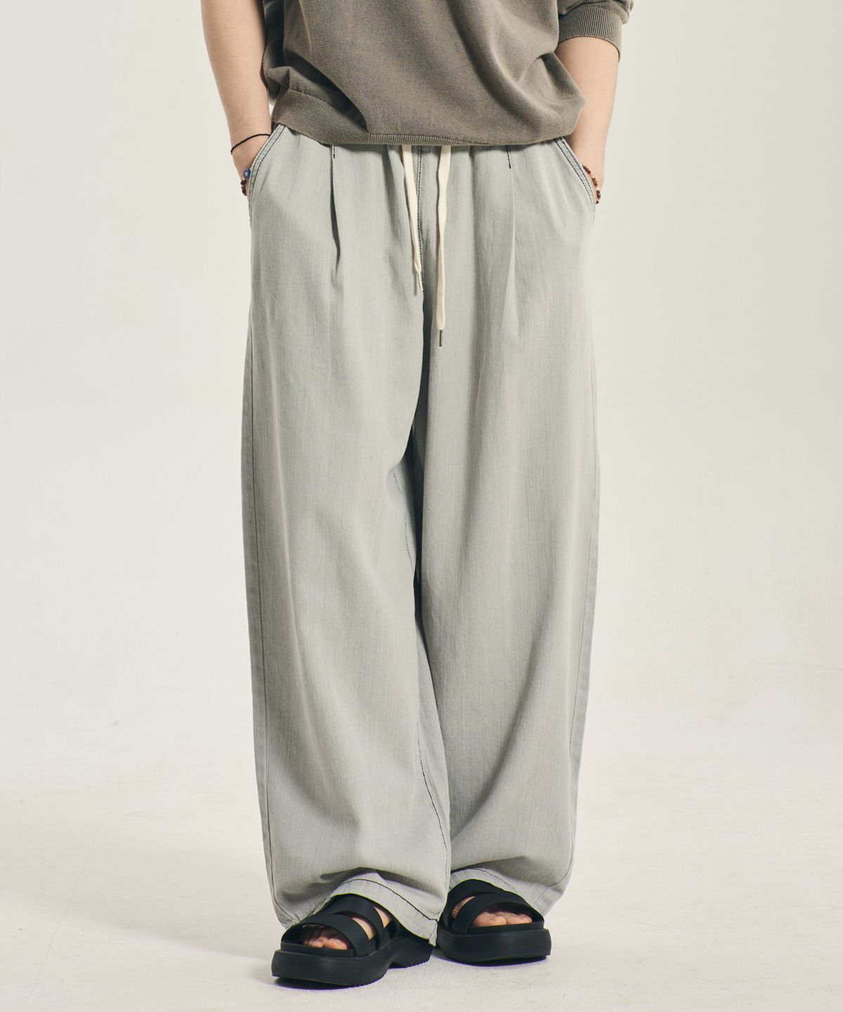 리플라이퍼키(REFLYPERKY) LX8408 린넨라이크 이지밴딩 릴렉스데님 (CLOUD)