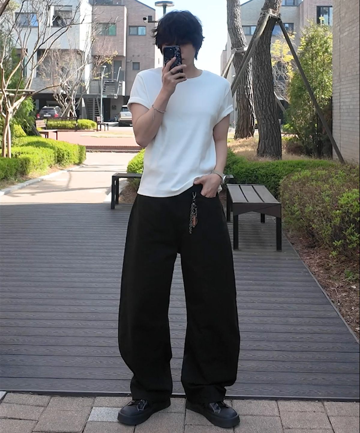 리플라이퍼키(REFLYPERKY) RE8407 서퍼브 커브드 팬츠 (BLACK)