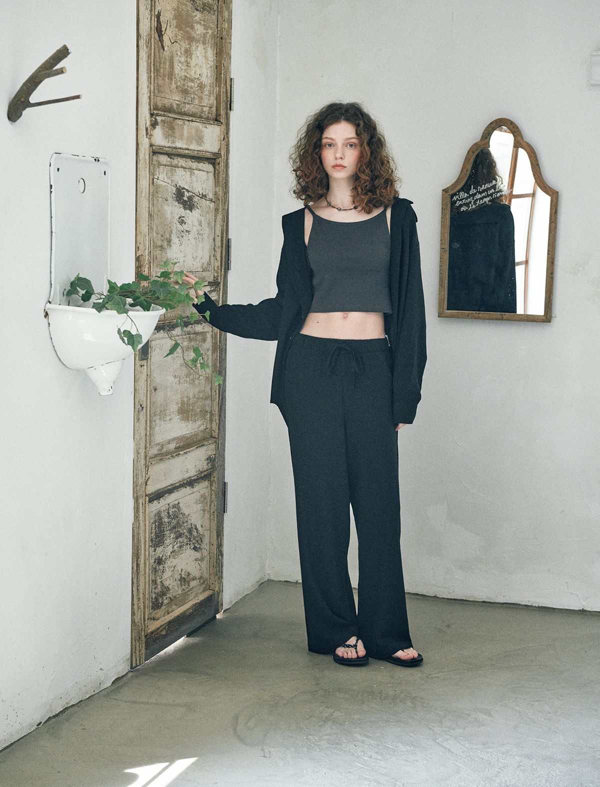 플랫웨이브 인 서울(FLATWAVE IN SEOUL) Loen Linen Wide Pants Black